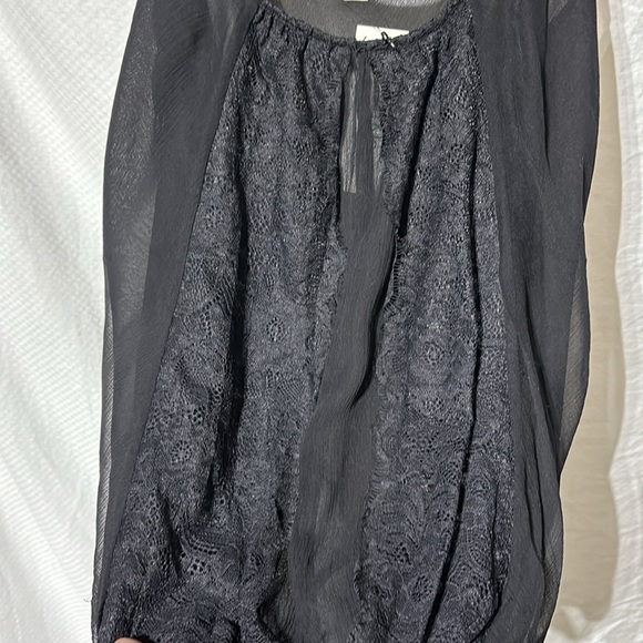 Calvin Klein M black silk spaghetti strap tank lined elastic waist nwt perfect - Picture 4 of 9